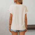 thumbnail image 6 of GEWSEY Womens Summer Tops Crewneck Eyelet Ruffle Sleeve Blouses Casual Shirts 2025 (Beige, L), 6 of 8
