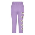 thumbnail image 4 of AUNVITO Girls Baseball Print Yoga Pants Casual Sport Capri Fashion Athletic Comfort, 4 of 4