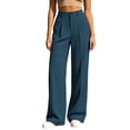thumbnail image 5 of Cmfcve Woman's Wide Leg Pants Pull On Stretchy Work Dress Pants High Waisted Business Casual Trousers, 5 of 7