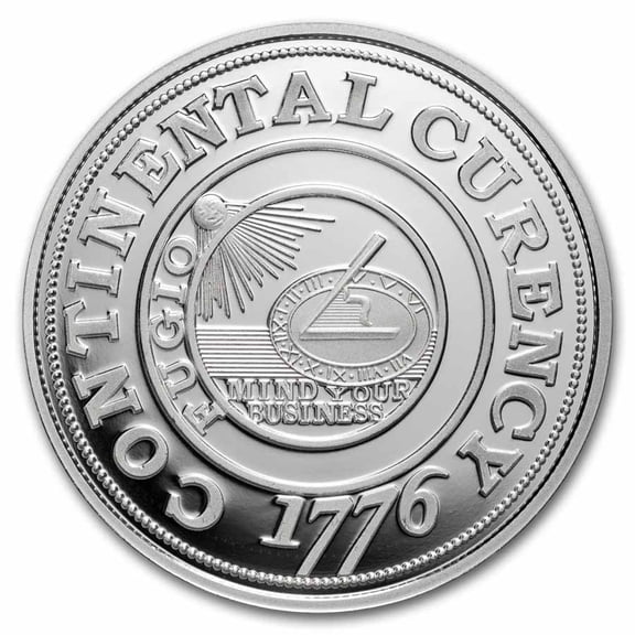 1 oz Silver Proof - 1776 Continental Currency Dollar Coin (w/Box)