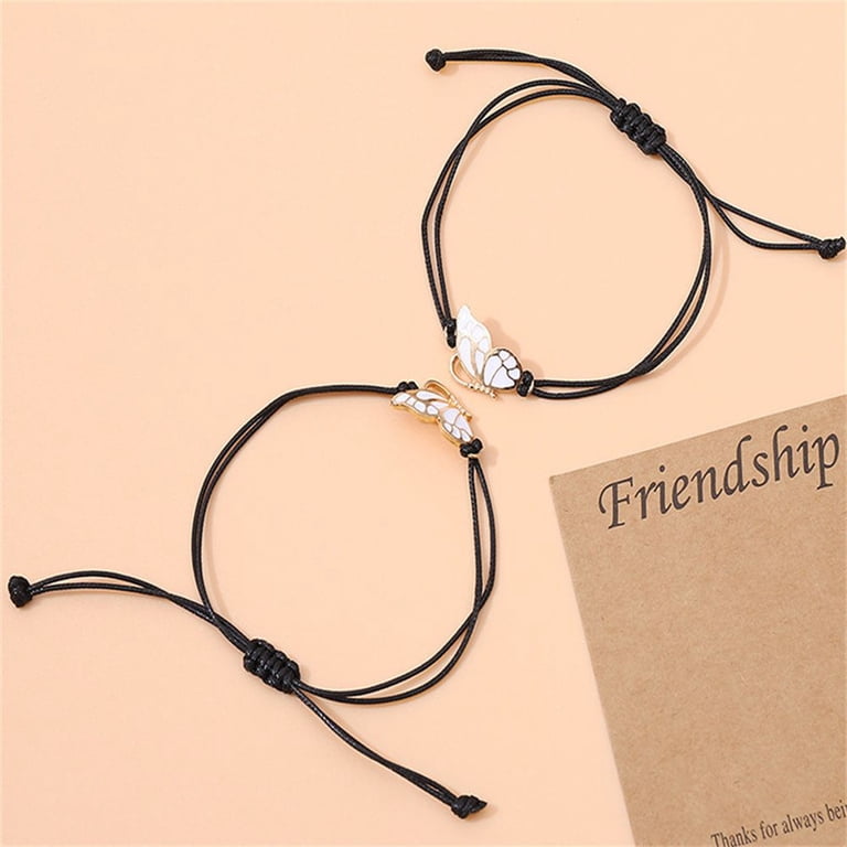 MJartoria Butterfly Matching Bracelets – Adjustable BFF Friendship Bracelets For Couples, Teens, Best Friends