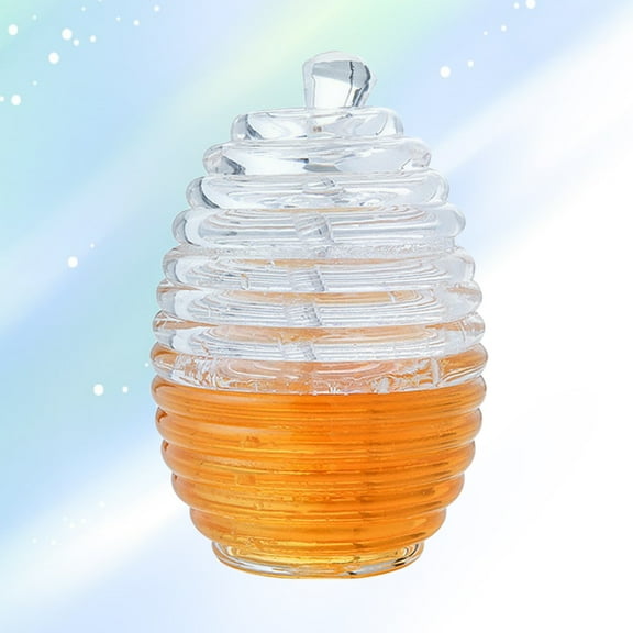 KONTONTY Acylic Honey Jar Pot Glass Dipper Dispenser for Juice Honey Syrup Storage