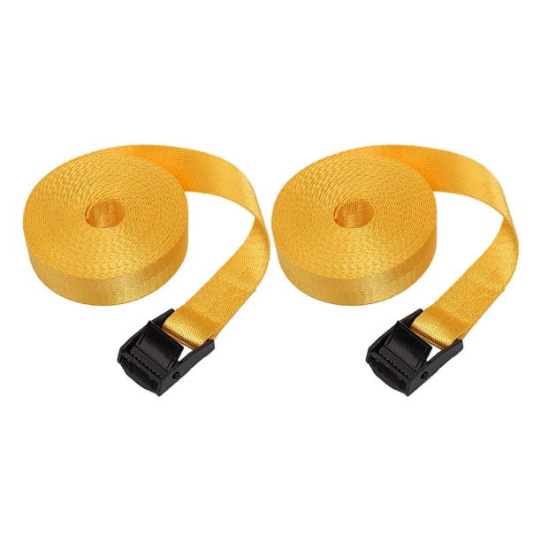 2 correas de , correas de , correas multifuncionales para portaequipajes de techo de coche para motocicleta, Snowboard, remolque de carga Amarillo