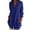 Blue., variant on Women's Long Sleeve V Neck Button Down Shirt, Tunic Blouse to Wear with Leggings, Casual Layering Top