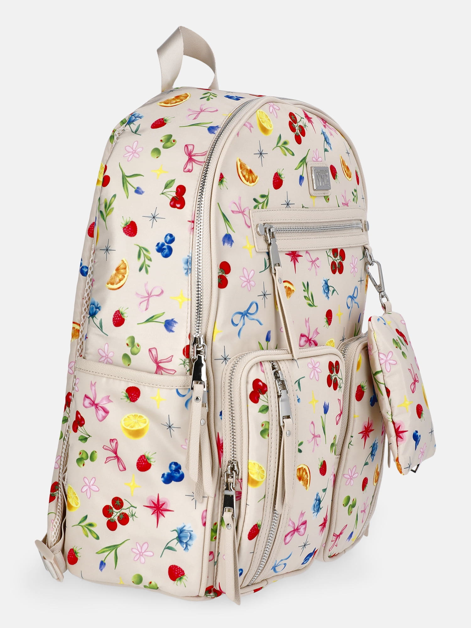 MNYC Women's Double Pocket Dome Backpack Khaki Picnic
