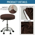thumbnail image 3 of Shukii Velvet Bar Stool Covers Round Bar Stool Seat Covers Elastic Bar Chair Covers for Bar Round ChairBrown,S (12"-14") 4 PCS, 3 of 6