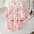 thumbnail image 2 of NOLDARES Baby Girl Clothes Toddler Fall Winter Outfit Ruffles Crewneck Pullover Sweatshirt + Joggers Pants Set 2Pcs(Light Pink,4-5 Y), 2 of 5