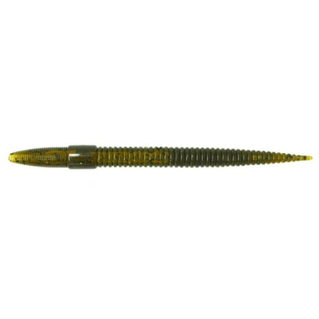 Legacy 6 Pin-Tail Bass Worm Green Pumpkin Soft Plastic Fishing Lure for Bass 3-Count