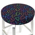 thumbnail image 3 of Haiem Colored Hearts Cushion Round Bar Chair Seat Cover Bar Chair Cushion Covers Elastic Washable Bar Chair Cover,Protects from Scratches and Stains-14 inch, 3 of 7