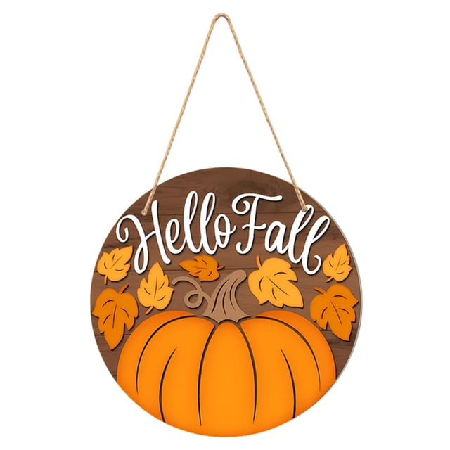 Letrero colgante de otoño, adorno de madera, multiusos, fácil de colgar, regalo, decoración de pared Estilo A