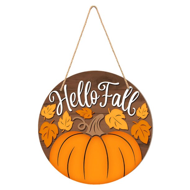 Letrero colgante de otoño, adorno familiar de madera, versátil, fácil de colgar, placa de pared, Estilo A