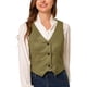 thumbnail image 1 of Allegra K Chaleco para mujer Steampunk Elegante chaqueta sin mangas Chalecos versátiles con espalda cruzada Verde claro amarillo marrón XL, 1 of 6