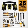thumbnail image 5 of Behome Tool Belt, 26 Pockets Heavy Duty Tool Pouch, Detachable Adjustable Utility Belt Work Bags for Electrician, Carpenter, Black and Yellow, 5 of 7