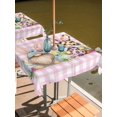 thumbnail image 2 of Square Outdoor Tablecloth with Umbrella Hole Easter Gnomes Outside Table Cloth Waterproof Patio Table Cover Eggs Rabbit Spring Daisy Floral Pink Checkered Zipper Tablecloths for Picnic 60x60 Inch, 2 of 8