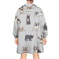 thumbnail image 2 of Wearable Oversized Blanket,Boston Terrier Wearable Blanket Hoodie for Adults,Cozy Hooded Blankets with Super Pockets,Super Warm Fuzzy Pullover for Women & Men, 2 of 6
