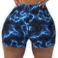 thumbnail image 2 of Lsque Blue Lightning Pattern High Waisted Biker Shorts for Women-Tummy Control Fitness Athletic Workout Running Yoga Gym Shorts,Moisture-Wicking-X-Large, 2 of 9