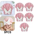 thumbnail image 1 of Gorro Toalla para Secar El Microfibra Ducha Con Lazo Suave Extrame 5 Uds. Color Rosa, 1 of 4