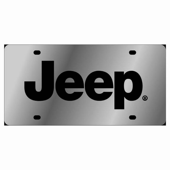 Eurosport 1418-1 Jeep Logo Type Black License Plate