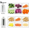 thumbnail image 3 of Rallador de verduras, rallador de queso manual con 5 cuchillas de acero inoxidable, rebanador de verduras, rebanador multifunción, rallador de verduras giratorio de mano, ideal para pepinos, calabacin JFHHH pequeña, 3 of 5