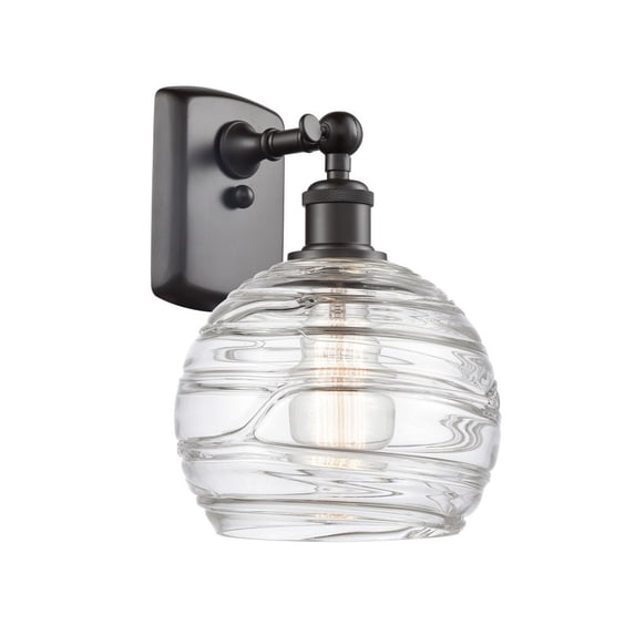 Innovations 516-1W-OB-G1213-8-LED Deco Swirl 1 Light Sconce part of the Ballston Collection, Oil Rubbed Bronze