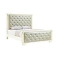 thumbnail image 3 of 4pc Tufted Headboard Casings LED Lighting Gold Accent Luxurious King Bed Set, 3 of 7