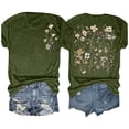 thumbnail image 2 of Tops de Manga Corta de las Mujeres, Cuello Redondo Impreso, Camiseta de Manga Corta para las Mujeres, 2 of 6
