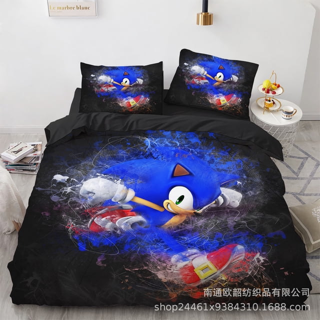 Sonic Bedding Three-piece, Microfiber, Cartoon Duvet Cover, Suitable For Bedroom Decoration-Vinsniv