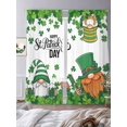 thumbnail image 3 of St. Patrick's Day Sheer Curtains 108 Inch Length 2 Panels Set Window Treatments, Spring Green Gnomes Leaves Clovers Rod Pocket Semi Curtains for Living Room/Bedroom/Kitchen Décor, 104"W x 108"L, 3 of 7