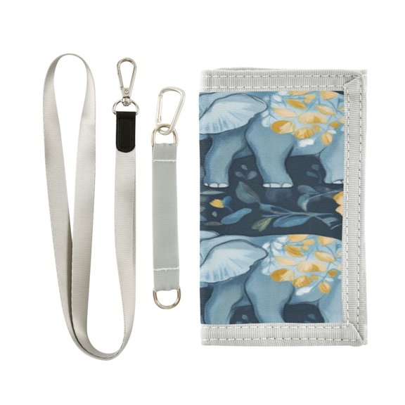 Cloth Purse Boys' Novelty Wallets Girls' Novelty Wallets Men's Wallets Women's Wallets Card Wallet Cash Wallet Student ID Bag Coin Wallet Blue Elephant Seamless