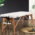thumbnail image 3 of Patiojoy Portable Massage Table Adjustable Spa Bed Wooden Legs with Face Cradle & Carry Case White, 3 of 7