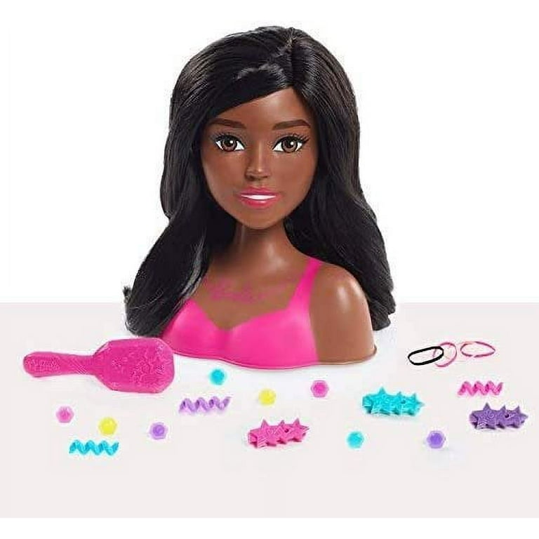 Barbie Styling Head with Black Hair Doll Stylist Accessories by Just Play Walmart