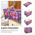 thumbnail image 2 of Yayeee Collapsible Cube Storage Bin with Lid Fabric Closet Decorative Basket with Handles, Large Purple Flowers, 2 of 7