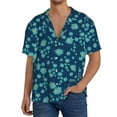 thumbnail image 3 of Xecao offers the Daisies Flowers for Men's Casual Short-sleeved Shirt, a button-up collared shirt with a pocket, perfect for beach vacations and yacht travel in the X-Large size., 3 of 7