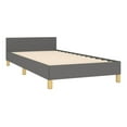 thumbnail image 4 of Twin XL Bed Frame Dark Gray Fabric with Headboard - Supportive Plywood Slats & Sturdy Legs - Modern Bedroom Furniture, 4 of 9