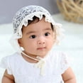 thumbnail image 2 of GOOHOCHY 1 gorro de encaje para bebé, protector solar, gorro de encaje para niña, gorro para el sol con ojales de encaje para bebé (blanco), 2 of 7