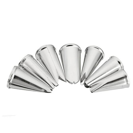 Voomwa 7 Pcs/lot Decorating Tip Set Leaves Cream 304 Metal Stainless Steel Icing Piping Nozzles Cake Decorating Cupcake Pastry