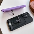 thumbnail image 6 of Cute Slim Wallet Case Compatible with iPhone 12, Soft Silicone Cases with Card Holder, 360° Rotation KickstandMatte Candy Color Protective Cover Back(Purple), 6 of 11