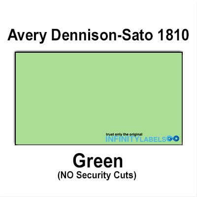 200,000 Sato 1810 compatible Green Price Gun Labels for Avery Dennison Sato PB-1, 105, 106 & 107 Price Guns. Full Case. NO security cuts.