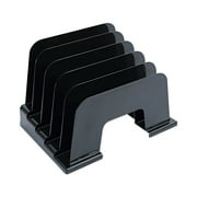 Universal Recycled Plastic Incline Sorter, 5 Sections, Letter Size Files, 13.25" x 9" x 9", Black