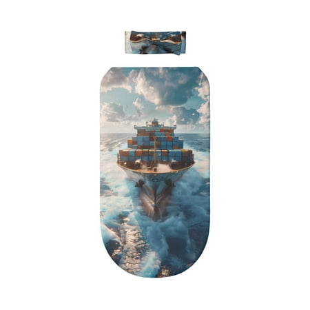 

Lafuoo Cargo Ship At Sea Pattern 0-6 Months Newborn Swaddle Bag Headband Set for Girls Clothes Baby Care Products