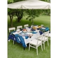 thumbnail image 3 of Outdoor Tablecloth with Umbrella Hole and Zipper, Navy Blue Snowman Christmas Rectangle Table Cloth 54x80 Inch Waterproof Tablecloth, Xmas Gifts Wreath Snowflake Picnic Table Cover for Patio Camping, 3 of 7