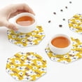 thumbnail image 7 of Fuzoiu Lilies Flowers Print Leather Coasters Set,Drink Coasters Set of 6,for Tabletop Protection, Durable PVC Coasters,Home Décor and Housewarming Gift,Octagon, 7 of 7