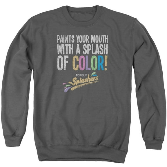 Dubble Bubble Paints Your Mouth Adult Crewneck Sweatshirt Charcoal