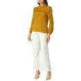thumbnail image 3 of Allegra K Women's Polka Dots Back Bow Tie Long Sleeve Leisure Blouse, 3 of 6