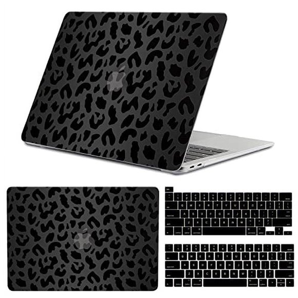 GABraden Compatible with MacBook pro 13 inch Case,2020 2019 2018 2017 2016 (A2338 M1 /A2159/A2251/A2289/A1989/A1706)with Touch ID and 2 Pack Keyboard Protectors,Laptop Hard ShellBlack Leopard Print