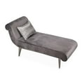 thumbnail image 4 of Michael Amini Roxbury Park Velvet & Stainless Steel Chaise in Gray Pearl, 4 of 14