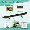 thumbnail image 4 of 31'' Complete Skateboard 7 Layer Canadian Maple Double Kick Deck Skateboards Watercolor sunflowers butterflies black Bright summer Skate Board for Beginner Adult Gifts, 4 of 5