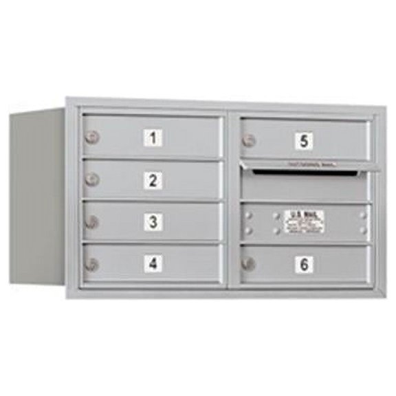 Salsbury 3704D-06ARP 4 Door High Unit 16.50 Inches - Double Column - 6 Mb1 Doors - Aluminum - Rear Loading - Private Access