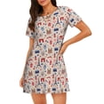 thumbnail image 1 of Balery Paris Camisón de manga corta con cuello redondo para mujer, cómodo y elegante., 1 of 6
