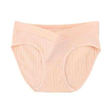Clearance & Promo  Maternity Underwear  Cotton  Low-waisted  Large Size  Comfort Fit  Seamless  Stretchy  Everyday Wear  Women s Tops Plus Size | Beige XL | Sopatenor